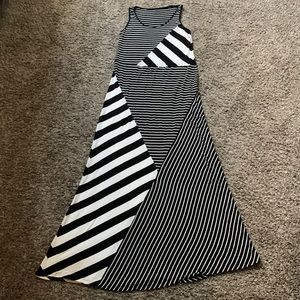 Kensie black and white striped maxi dress.